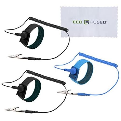 Anti Static Wrist Straps - 3 Pack - Reusable Anti-Static Wrist Straps Equipped with Grounding Wire and Alligator Clip - Enables You to Ground Yourself While Working on Sensitive Electronics