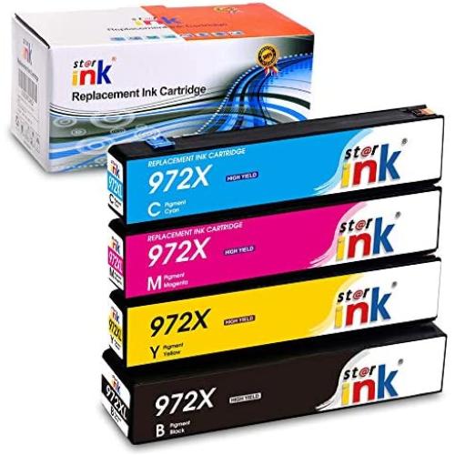 Starink Compatible Ink Cartridge Replacement for HP 972X 972A 972 Work for PageWide Pro 452dn 452dw 477dn 477dw 552dw 552dn 577dw 577z Printers 4PK (1 Black 1 Cyan 1 Magenta 1 Yellow)