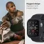 Spigen Rugged Armor Pro Designed for Apple Watch Band with Case for 44mm Series 6/SE/5/4 - Charcoal Gray