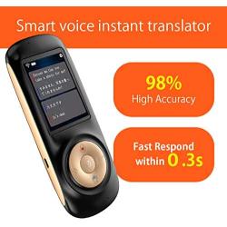 Smart Language Translator Device with WiFi or Hotspot 2.4 Inch Touch Screen Support 70 Languages Two Way Voice Translation for Travelling Learning Business Shopping(Black)