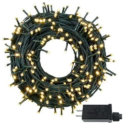 Green Wire Christmas Tree Lights Outdoor,95FT 240 LED Fairy String Lights, 8 Lighting Modes Plug in Waterproof String Lights for Outdoor/Indoor Garden Wedding Party (Warm White)