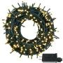 Green Wire Christmas Tree Lights Outdoor,95FT 240 LED Fairy String Lights, 8 Lighting Modes Plug in Waterproof String Lights for Outdoor/Indoor Garden Wedding Party (Warm White)