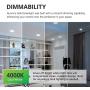 Sunco Lighting 4 Pack 5 Inch / 6 Inch Flush Mount Disk LED Downlight, 15W=100W, 4000K Cool White, 1050LM, Dimmable, Hardwire 4/6'' Junction Box, Recessed Retrofit Ceiling Fixture