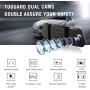 TOGUARD Backup Camera for Cars 7'' Mirror Dash Cam Touch Screen 1080P Rear View Mirror Camera Front and Rear Dual Lens with Waterproof Reversing Camera Parking Assistance