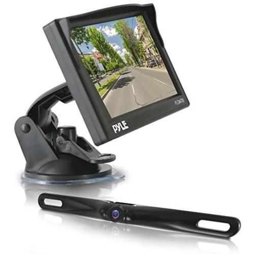 Pyle Backup Car Camera Rearview Monitor System - Parking & Reverse Assist with Waterproof and Night Vision Abilities, 4.7'' Monitor Display Screen, Wide Angle Lens Cam, Distance Scale Line - (PLCM4700)