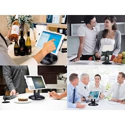 AboveTEK Retail Kiosk iPad Stand, 360° Rotating Commercial Tablet Stand, 6-13.5'' Ipad Mini Pro-Business Tablet Holder, Swivel Design for Store POS Office Showcase Reception Kitchen Desktop (Black)