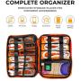 Electronics Organizer Travel Universal Cord Organizer Electronic Accessories Case for Cable, Charger, Phone, USB Drive, SD Card, Mini Tablet(Up to 7.9'') Gray and Orange