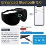 Boodlab Sleep Headphones Bluetooth Sleep Mask, 3D Sleep Eye Mask with Ultra-Thin HD Stereo Speakers Washable Adjustable for Sleeping Side Sleepers, Air Travel,Yoga,Meditation,Holiday