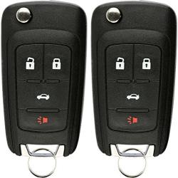 KeylessOption Keyless Entry Remote Control Car Uncut Flip Key Fob Replacement for OHT01060512 (Pack of 2)