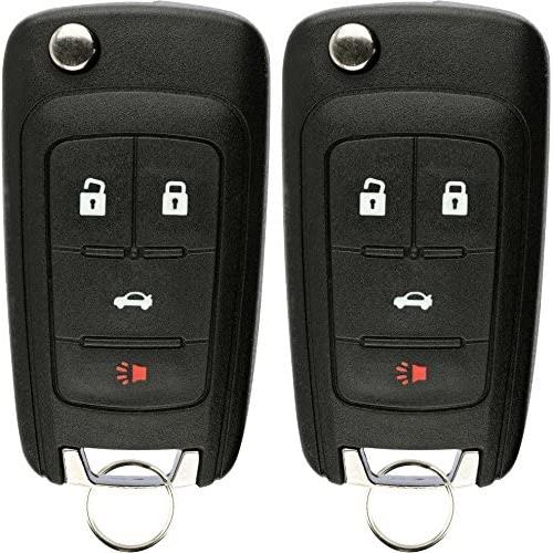 KeylessOption Keyless Entry Remote Control Car Uncut Flip Key Fob Replacement for OHT01060512 (Pack of 2)