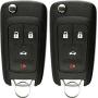 KeylessOption Keyless Entry Remote Control Car Uncut Flip Key Fob Replacement for OHT01060512 (Pack of 2)