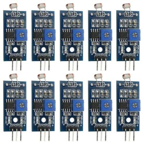 XLX 10PCS Photosensitive Sensor Module Digital Light Intensity Detection Photosensitive Resistor Module High Power High Efficiency Digital Measurement Electronic Practice DIY