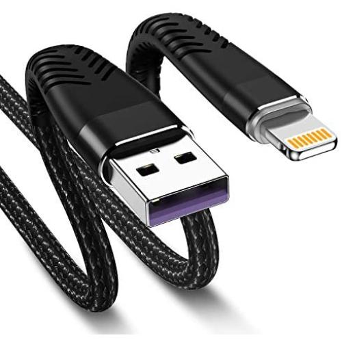 [ Apple MFi Certified ] 1Pack 16ft iPhone Charger Cord, 5M Long Lightning Cable 16 Foot, High Fast iPhone Charging Cable Cord with Metal Connector for iPhone 11/11Pro/11Max/XS/XR/XS Max/8/7/6/5S Black