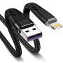 [ Apple MFi Certified ] 1Pack 16ft iPhone Charger Cord, 5M Long Lightning Cable 16 Foot, High Fast iPhone Charging Cable Cord with Metal Connector for iPhone 11/11Pro/11Max/XS/XR/XS Max/8/7/6/5S Black
