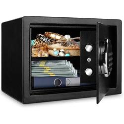 BATHWA Digital Electronic Safe Security Box, Steel Deposit Safe for Home & Office, Cabinet Safe with Keypad for Jewellery Money Valuables, Wall-Anchoring Design, 0.7 Cubic Feet Capacity