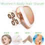 Electric Shaver for Women, SaikerMan Cordless Electric Razor Legs Body Face Bikini Area Hair Trimmer Remover Removal for Ladies Womens - Rose Gold