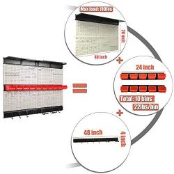 Ultrawall Garage Storage, 48x36 inch Pegboard with Hooks Garage Storage Bins Tool Board Panel Tool Organizer