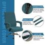 Office Chair Cover Computer Chair Universal Boss Chair Cover Rotating Swivel Chair Cover High Stretch Spandex Jacquard Fabric Removable Washable Anti-dust Chair Cover Protectors, Large, Deep Teal