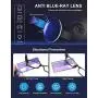 SKYWAY Blue Light Blocking Readers with LED Lighted Reading Glasses, Unisex Clear Vision Compact Full Frame Eyewear Glasses for Nighttime Reading (+350)
