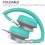 AILIHEN C8 Wired Headphones with Microphone and Volume Control Folding Lightweight Headset for Cellphones Tablets Smartphones Chromebook Laptop Computer PC Mp3/4 (Grey/Mint)