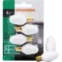 LEDVANCE 621031 13553 Sylvania Incandescent Lamp, 4 W, 120 V, C7, Candelabra Screw E12, 3000 Hr, 4 Piece