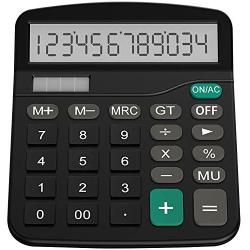 Helect Calculator, Standard Function Desktop Calculator, Black