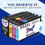 HaloFox Compatible Ink Cartridge Replacement for HP 952 XL 952XL use with OfficeJet Pro 8710 8720 7740 8740 7720 8715 8725 8702 8216 8210 Printer (1 Black, 1 Cyan, 1 Magenta, 1 Yellow, 4-Pack)