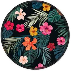 ITNRSIIET [20% Larger] Mouse Pad with Stitched Edge Premium-Textured Mouse Mat Waterproof Non-Slip Rubber Base Round Mousepad for Laptop PC Office 8.7×8.7×0.12 inches, Beautiful Floral