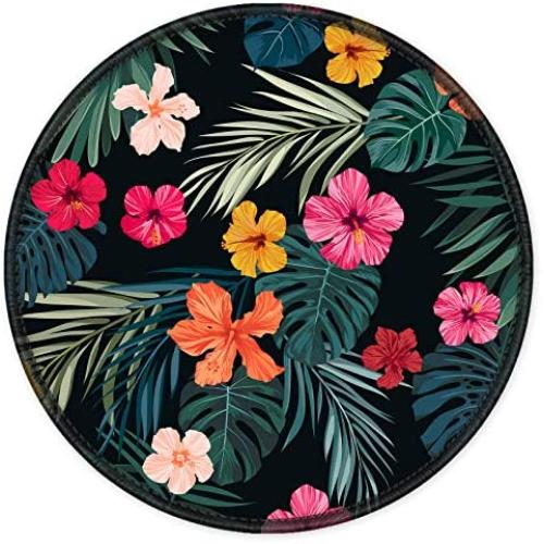 ITNRSIIET [20% Larger] Mouse Pad with Stitched Edge Premium-Textured Mouse Mat Waterproof Non-Slip Rubber Base Round Mousepad for Laptop PC Office 8.7×8.7×0.12 inches, Beautiful Floral