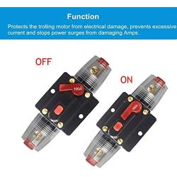 WOHHOM 100A/150A Audio Circuit Breaker Auto Car Stereo Inline Fuse Holders Inverter, Manual Reset 12V-24V DC for Automotive Marine Boat Audio System Protection (100A)