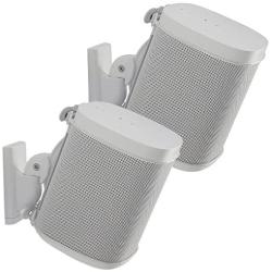Sanus Adjustable Speaker Wall Mounts Designed for SONOS ONE, Play:1 & Play:3 - Pair (White)