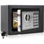 Digital Electronic Mechanical Lock Safe - Fireproof Dual Locking Security Storage Deposit Drop Box with Wall and Floor Mount Bolt, 2 Key, 4 AA Battery - File Gun Cash Jewelry - SereneLife SLSFE11