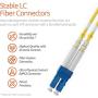 LC to SC Fiber Patch Cable Single Mode Duplex - 1m (3.28ft) - 9/125um OS1 LSZH - Beyondtech PureOptics Cable Series