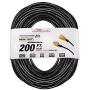 200 ft Extension Cord 10/3 SJTW with Lighted end - Black - Indoor/Outdoor Heavy Duty Extra Durability 10 AMP 125 Volts 1875 Watts by LifeSupplyUSA
