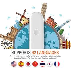 Cheetah CM Smart Instant Language Translator Device (White) Portable Foreign Language Real-Time 2-Way Translations [Support 42 Languages/Voice Operated]