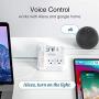 Gosund Smart Power Strip Works with Alexa Google Home, Smart Plug USB WiFi Surge Protector Multi Outlet Extender, 4ft Extension Cord, 3 USB 3 Charging Ports for Home Office Desk Tablets 10A, White