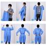 YIBER Disposable Lab Coat Isolation Gown SMS Material 38g With Knit Cuff Long Sleeve, Fluid Resistant, Dental, Medical, Hospital, Industries, ONE SIZE FITS ALL - 5 pcs/Pack Blue