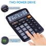 Desktop Calculator 12 Digit with Large LCD Display and Sensitive Button, Solar and Battery Dual Power, Standard Function for Office, Home, School, CD-2786 (Black)