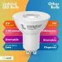 GU10 Dimmable LED Bulbs, Linkind MR16 50W Halogen Lamps Equivalent, 5W 530lm 3000k Soft White, Track Light, Recessed Light, UL Listed, Pack of 5