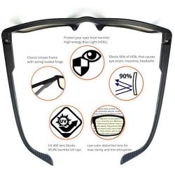 J+S Vision Blue Light Shield Computer Reading/Gaming Glasses - 0.0 Magnification - Anti Blue Light 100% UV Protection Low Color Distortion, Classic Black Frame - Essential Gaming Gear