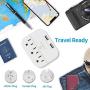 Multi Plug Outlet Extender with USB, Wall Charger with 3 Outlets 2 USB Ports, Multi Wall Outlet Adapter Power Strip for Home Office Travel