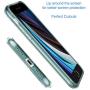 Shamos Transparent Shock Absorption TPU Rubber Gel Case (Blue) Compatible with iPhone SE 2020 (2nd Generation) iPhone 7 and iPhone 8