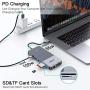 USB C Docking Station,MCY 12-in-1 Triple Display Docking Station Dual Monitor USB C Hub Displayport with Dual HDMI,100W PD, Ethernet, Card Reader Compatible with MacBook Pro, XPS 13, Usb c Dock