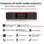KEiiD CD Player for Home with Bluetooth Stereo System Wooden Desktop Speakers FM Radio USB SD AUX Remote Control, 28 Inch Long 20 Pounds Weight