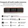 KEiiD CD Player for Home with Bluetooth Stereo System Wooden Desktop Speakers FM Radio USB SD AUX Remote Control, 28 Inch Long 20 Pounds Weight