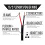 Next 16/2 Plenum Speaker Wire - 16 AWG/Gauge 2 Conductor - UL Listed in Wall (CL2P/CL3P/CMP) Rated - Oxygen-Free Copper (OFC) - 1000 Foot Bulk Cable Pull Box - Black