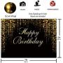 Funnytree 7x5ft Happy Birthday Party Backdrop Black and Gold Glitter Bokeh Sequin Spots Photography Background Golden Sparkle Shining Dots Baby Adult Abstract Banner Cake Table Decoration Photo Booth