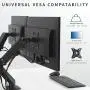 VIVO Black Articulating Dual Pneumatic Spring Arm Clamp-on Desk Mount Stand, Fits 2 Monitor Screens 17 to 27 inches with Max VESA 100x100, STAND-V102O VIVO Black Articulating Dual Pneumatic Spring Arm Clamp-on Desk Mount Stand, Fits 2 Monitor Screens 17 to 27 inches with Max VESA 100x100, STAND-V102O