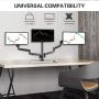 MOUNTUP Triple Monitor Stand Mount - 3 Monitor Desk Mount for Computer Screens Up to 27 inch, Triple Monitor Arm with Gas Spring, Heavy Duty Monitor Stand, Each Arm Holds Up to 17.6 lbs, MU0006