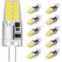 G4 LED Bulb, AC/DC 12V, T3 JC Type Bi-Pin Base, 20W-25W Halogen Bulb Replacement, Daylight White 6000K (10 Pack)